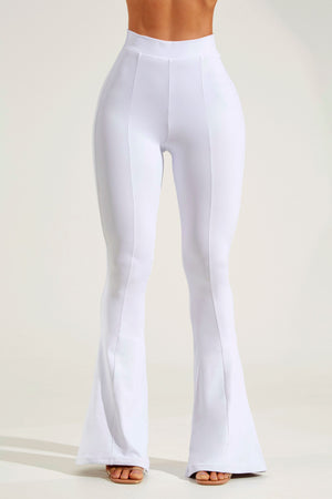 Calça Premium Curve Toda Dupla Flare Branca