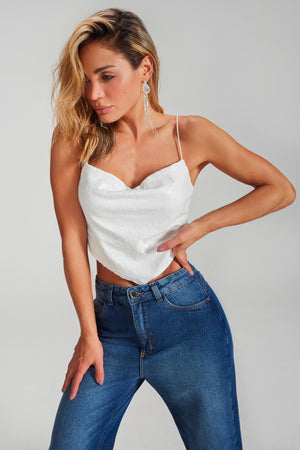 Cropped Extra Brilho Branco