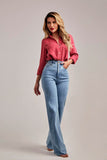 Calça Jeans Modeladora Wide Leg Basic Cós Super Alto