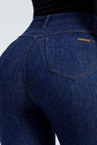 Calça Jeans Modeladora Revolucionária Skinny Escura Cós Super Alto