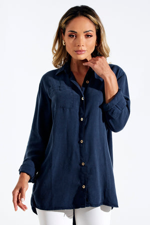 Camisa Térmica Oversized Azul Marinho