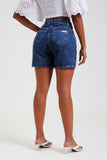 Shorts Jeans Modelador Basic Escuro Cós Super Alto