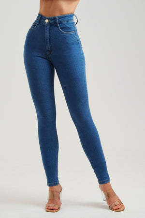Calça Jeans Modeladora Skinny Clássica Cós Super Alto