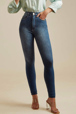 Calça Jeans Modeladora Revolucionária Skinny Cós Super Alto