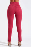 Calça Jeans Modeladora Skinny Viva Magenta Cós Alto