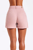 Shorts Alfaiataria de Linho Térmico Dunas Rosa