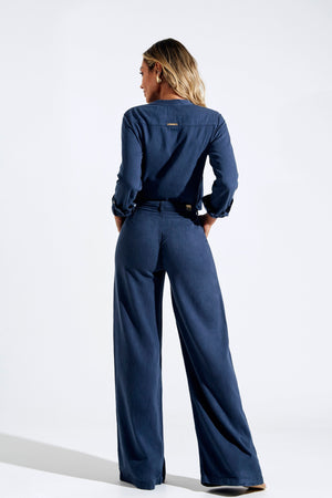 Calça Ultra Premium Pantalona Azul Marinho