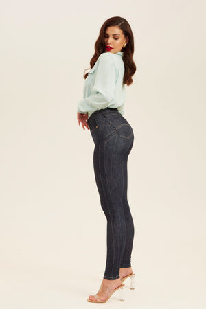 Calça Jeans Modeladora Mega Bumbum Fantástica Cós Alto