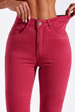 Calça Jeans Modeladora Skinny Viva Magenta Cós Alto