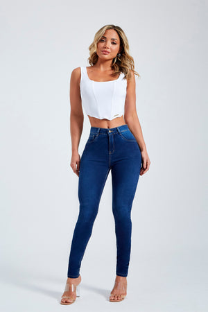 Calça Jeans Modeladora Curva dos Sonhos Skinny Cós Médio