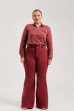 Calça Jeans Modeladora Wide Leg Red Cherry Cós Super Alto