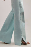 Calça Jeans Modeladora Wide Leg com Fenda Aqua Cós Super Alto