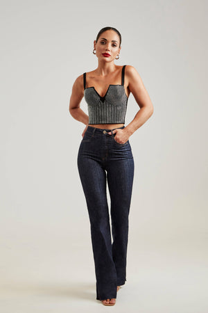 Calça Jeans Modeladora Wide Leg Fantástica Cós Super Alto