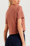 Camiseta Cropped Algodão Pima Marrom