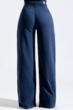 Calça Pantalona Linho Térmico Dunas Azul Marinho