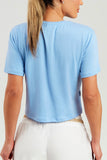 Camiseta Cropped Algodão Pima Azul