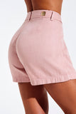 Shorts Alfaiataria de Linho Térmico Dunas Rosa