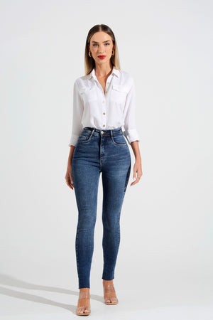 Calça Jeans Modeladora Essencial Skinny Cós Super Alto