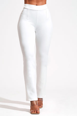 Calça Comfort Office Reta Off White