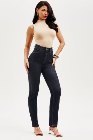 Calça Jeans Modeladora Fantástica Reta Cós Alto