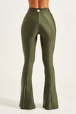 Calça Ultra Modeladora Glam Flare Verde Militar Cós Alto