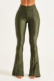 Calça Ultra Modeladora Glam Flare Verde Militar Cós Alto