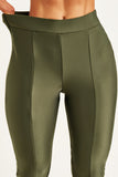 Calça Ultra Modeladora Glam Flare Verde Militar Cós Alto