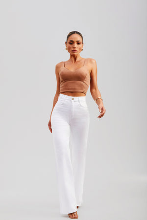 Calça Jeans Modeladora Wide Leg Milagrosa Cós Super Alto