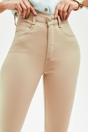 Calça Jeans Modeladora Nude Skinny Cós Alto