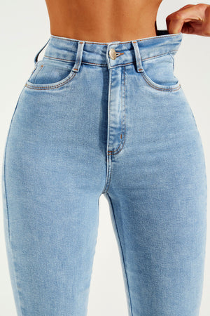 Calça Jeans Modeladora Reta Basic Cós Super Alto