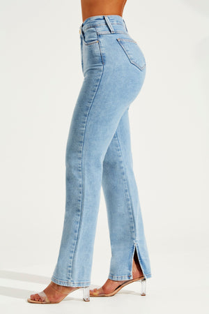 Calça Jeans Modeladora Reta Basic Cós Super Alto