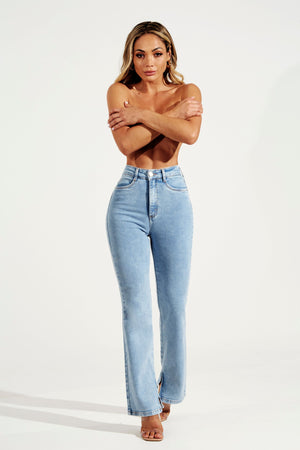 Calça Jeans Modeladora Reta Basic Cós Super Alto