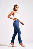 Calça Ultra Modeladora Jeans Médio Reta Cós Médio