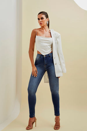 Calça Jeans Modeladora Inesquecível Skinny Cós Médio