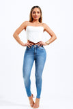 Calça Jeans Modeladora Mega Bumbum Skinny Cós Médio