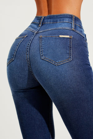 Calça Jeans Modeladora Power Stretch Skinny Cós Alto