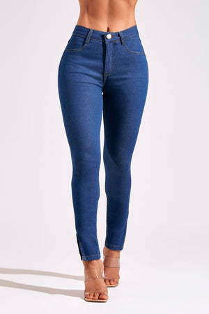 Calça Jeans Ultra Modeladora Skinny Jeans Médio Cós Médio