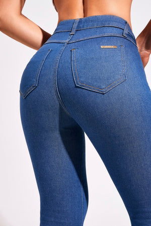 Calça Jeans Ultra Modeladora Skinny Jeans Médio Cós Médio