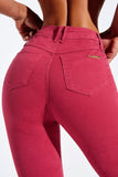 Calça Jeans Modeladora Skinny Viva Magenta Cós Alto