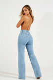 Calça Jeans Modeladora Wide Leg Basic Cós Super Alto