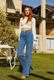 Calça Jeans Modeladora Wide Leg Clássica Cós Super Alto