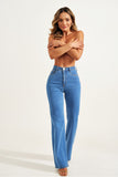 Calça Jeans Modeladora Wide Leg Clássica Cós Super Alto