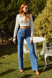 Calça Jeans Modeladora Wide Leg Clássica Cós Super Alto