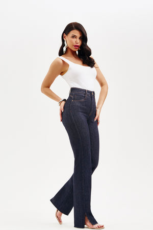 Calça Jeans Modeladora Wide Leg Fantástica Cós Super Alto