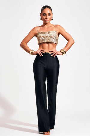 Calça Ultra Modeladora Glam Wide Leg Cós Alto