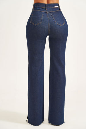 Calça Jeans Ultra Modeladora Wide Leg Cós Super Alto