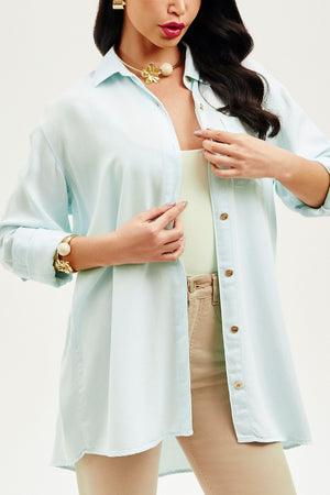 Camisa Térmica Oversized Aqua