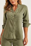 Camisa de Linho Térmico Dunas Verde Militar