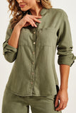 Camisa de Linho Térmico Dunas Verde Militar