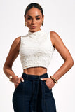 Cropped Gola Alta Perfect Stretch Off White